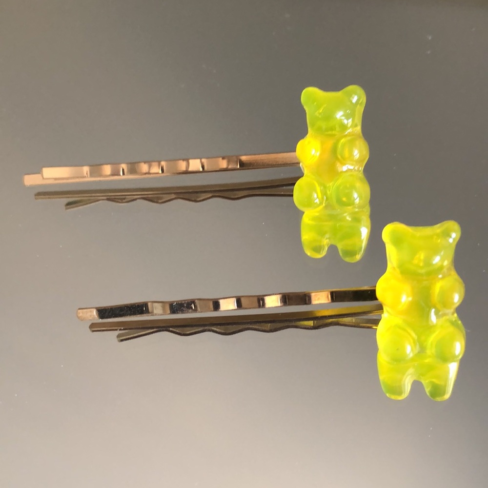 ♥️ Set of 2 Gummy Bear Bobby Pins Yellow